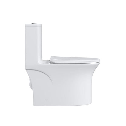 GIVINGTREE Modern Dual Flush Elongated Standard One Piece Toilet with Comfortable Seat Height