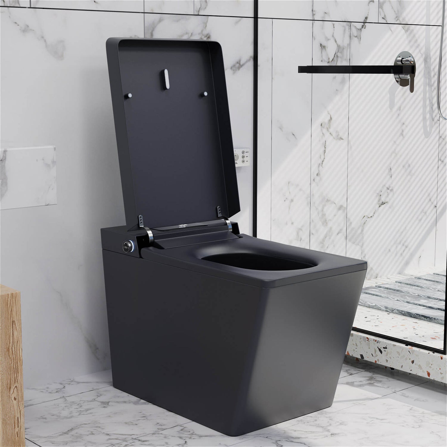 Giving Tree Smart Square One-Piece Floor Toilet with Remote Control and Automatic Cover