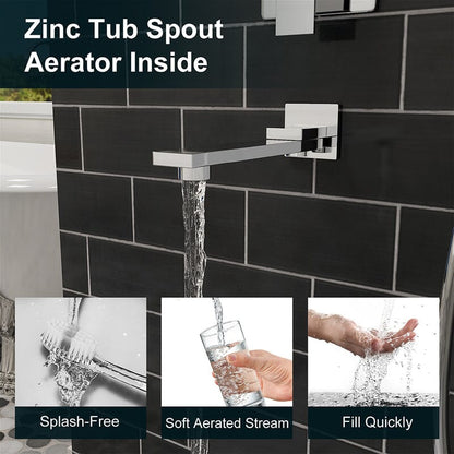 12&quot; Square Shower Set with Hand Shower &amp; Tub Spout Shower Combo Set