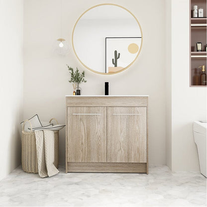 36-Inch Freestanding Bathroom Vanity with Sink and Soft-Close Doors