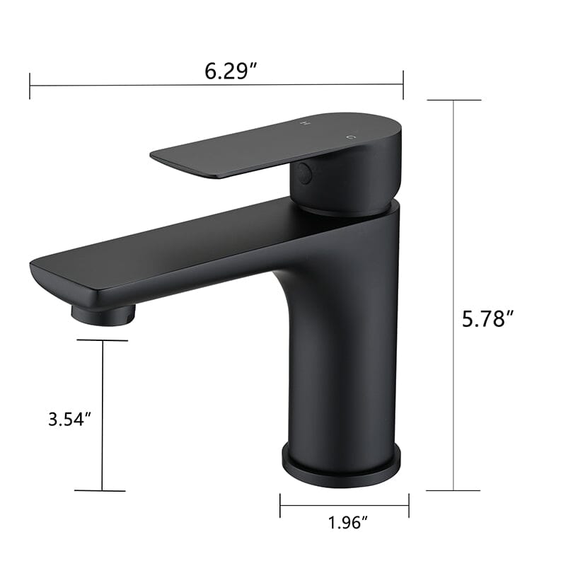Modern Single Hole Bathroom Sink Faucet Single Handle Solid Brass