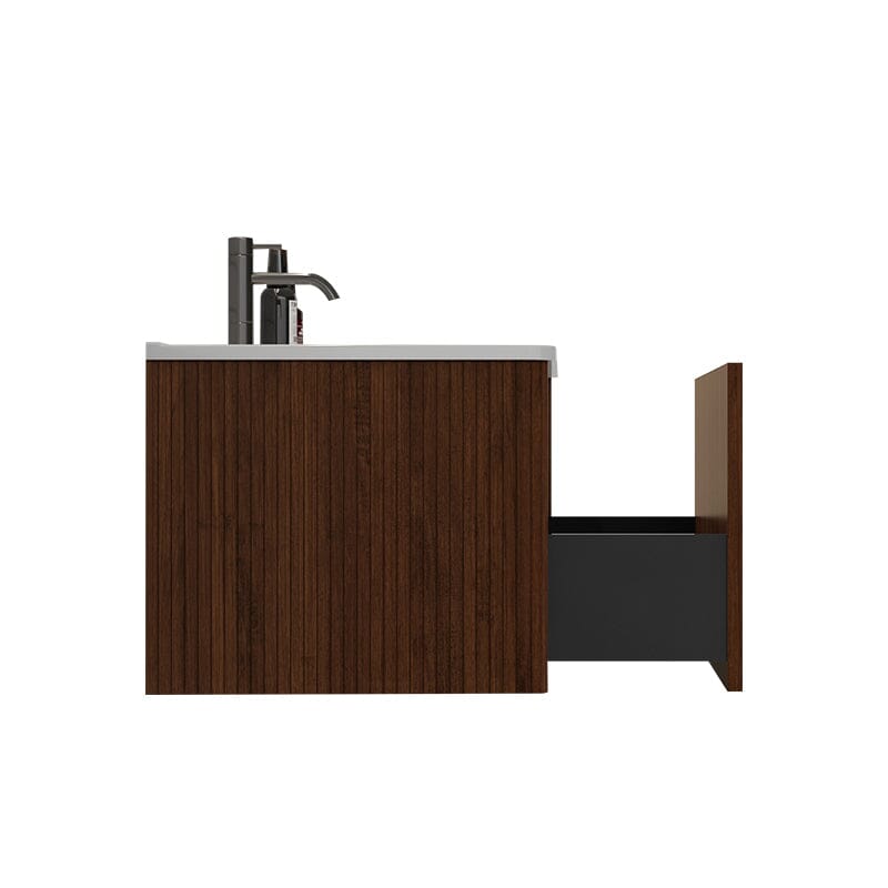 Giving Tree 30&quot; Wooden Striped Modern Bathroom Vanity with Sink, Wall-mounted