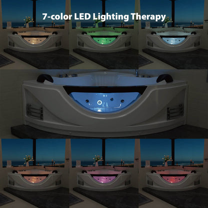 7-color LED light modes for whirlpool bathtub interior illumination
