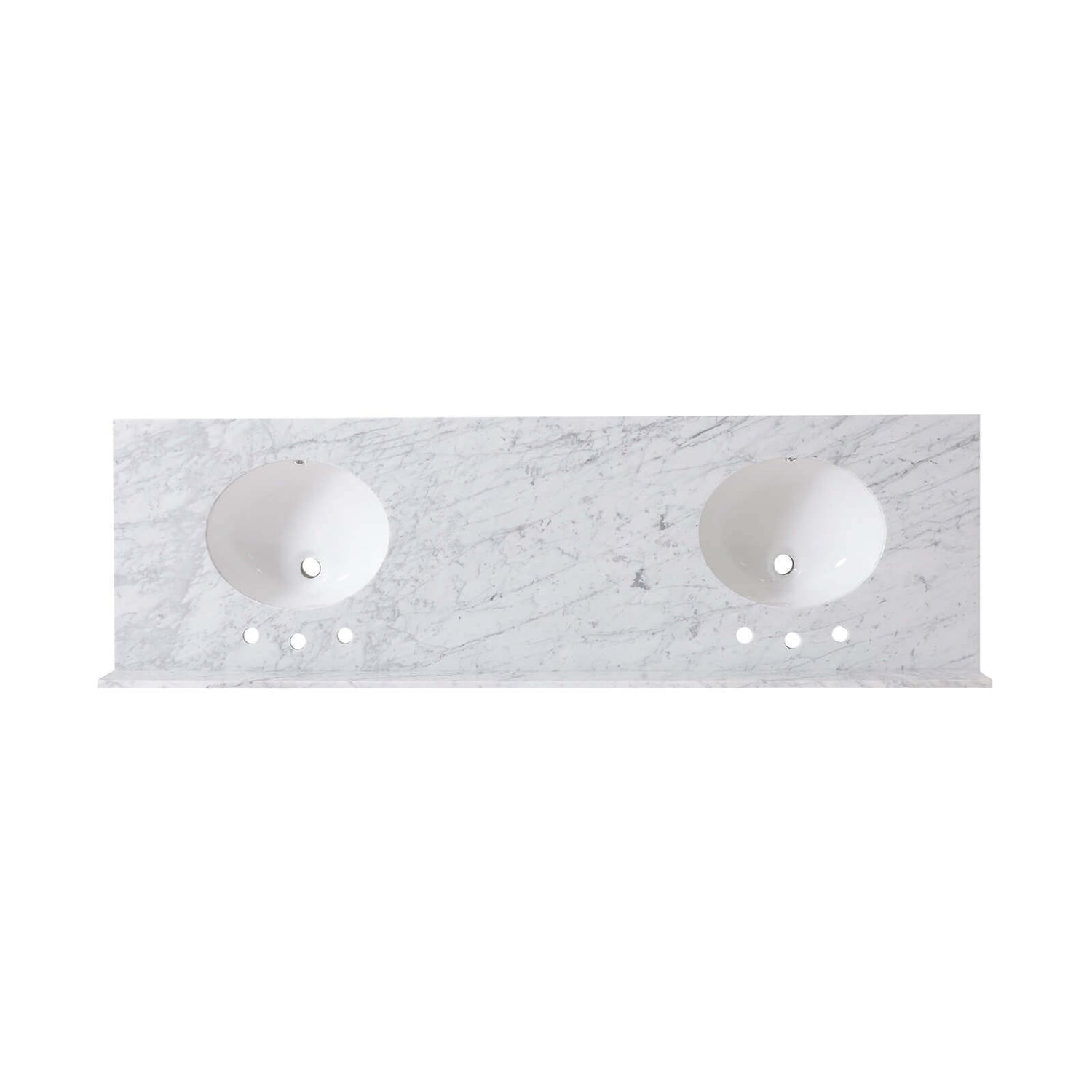 73 inch Oversized Double Sink Vanity with Marble Countertop Top View