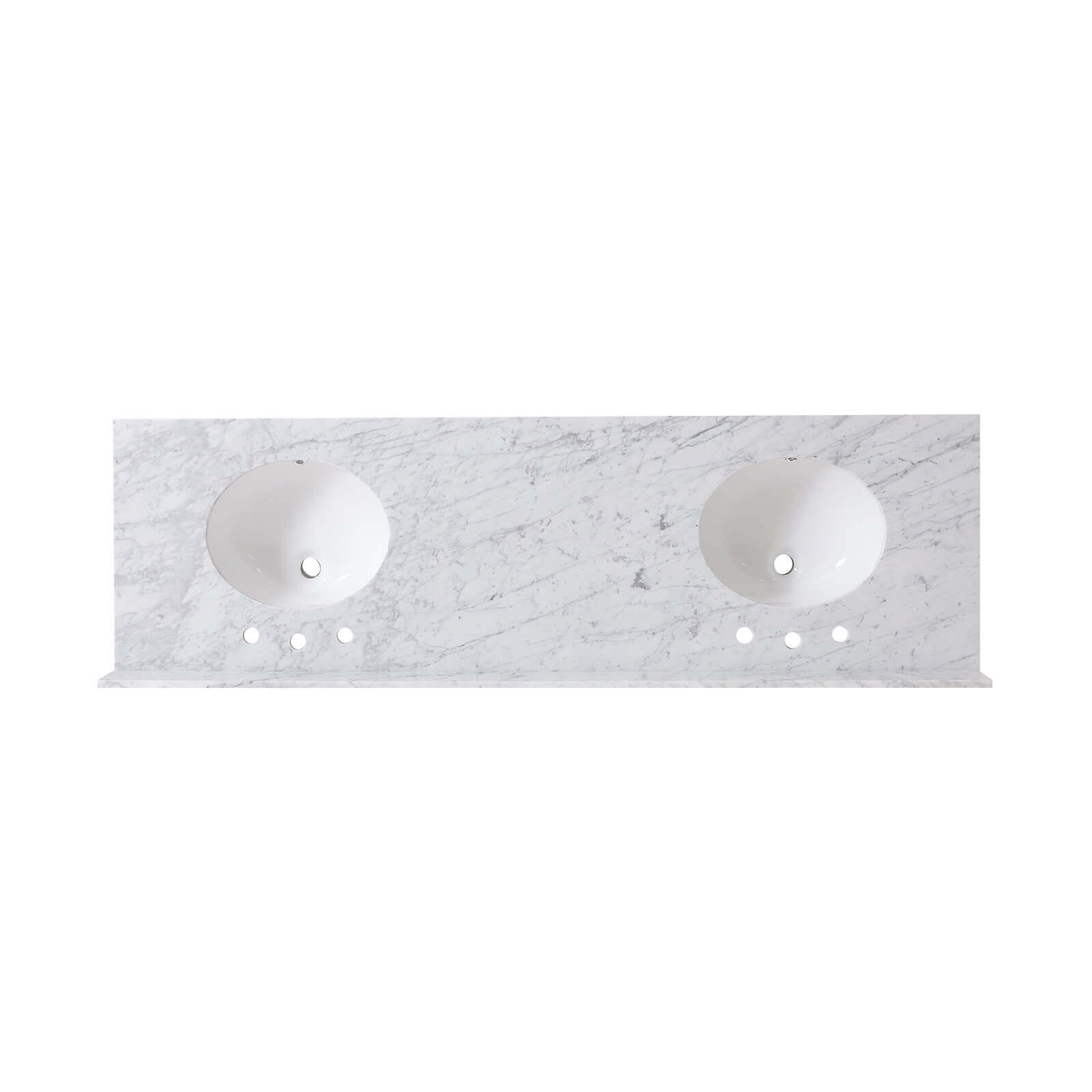 73 inch Oversized Double Sink Vanity with Marble Countertop Top View