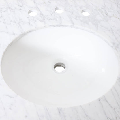 73 inch oversized double sink vanity with marble top round sink display