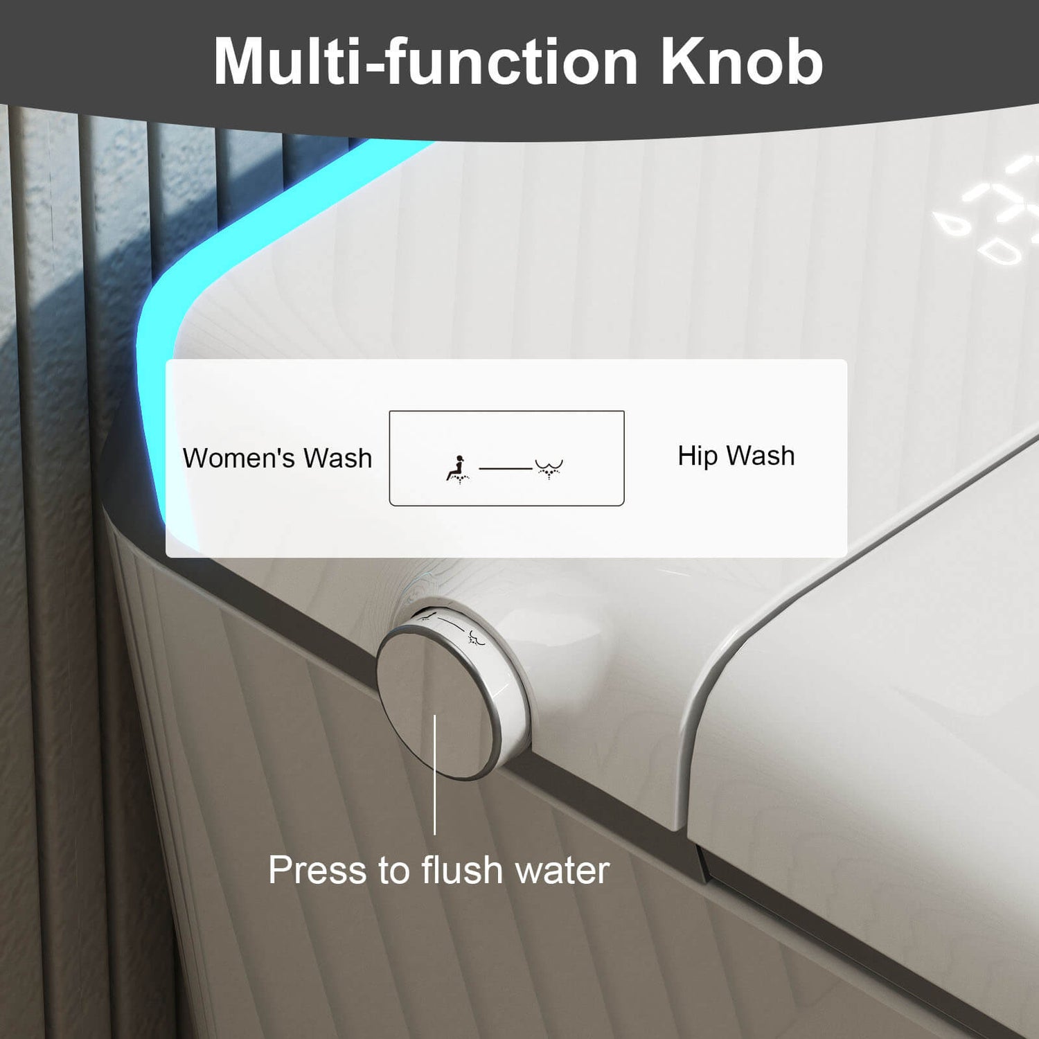 Function adjustment instructions for modern silent flushing smart toilet