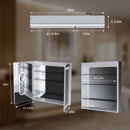 74x71cm Grüner Medizinschrank mit offenem Regal und Spiegeltüren
