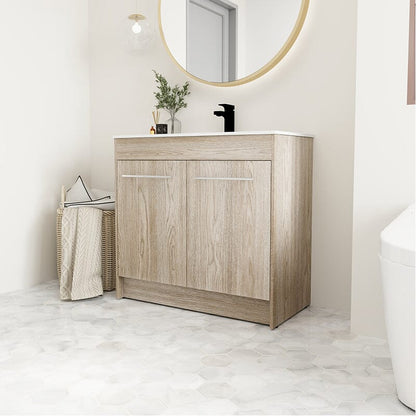 36-Inch Freestanding Bathroom Vanity with Sink and Soft-Close Doors