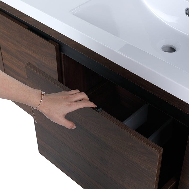 48-Inch Large Countertop Bathroom Vanity with Sink Floating Mount Soft-Close Drawers