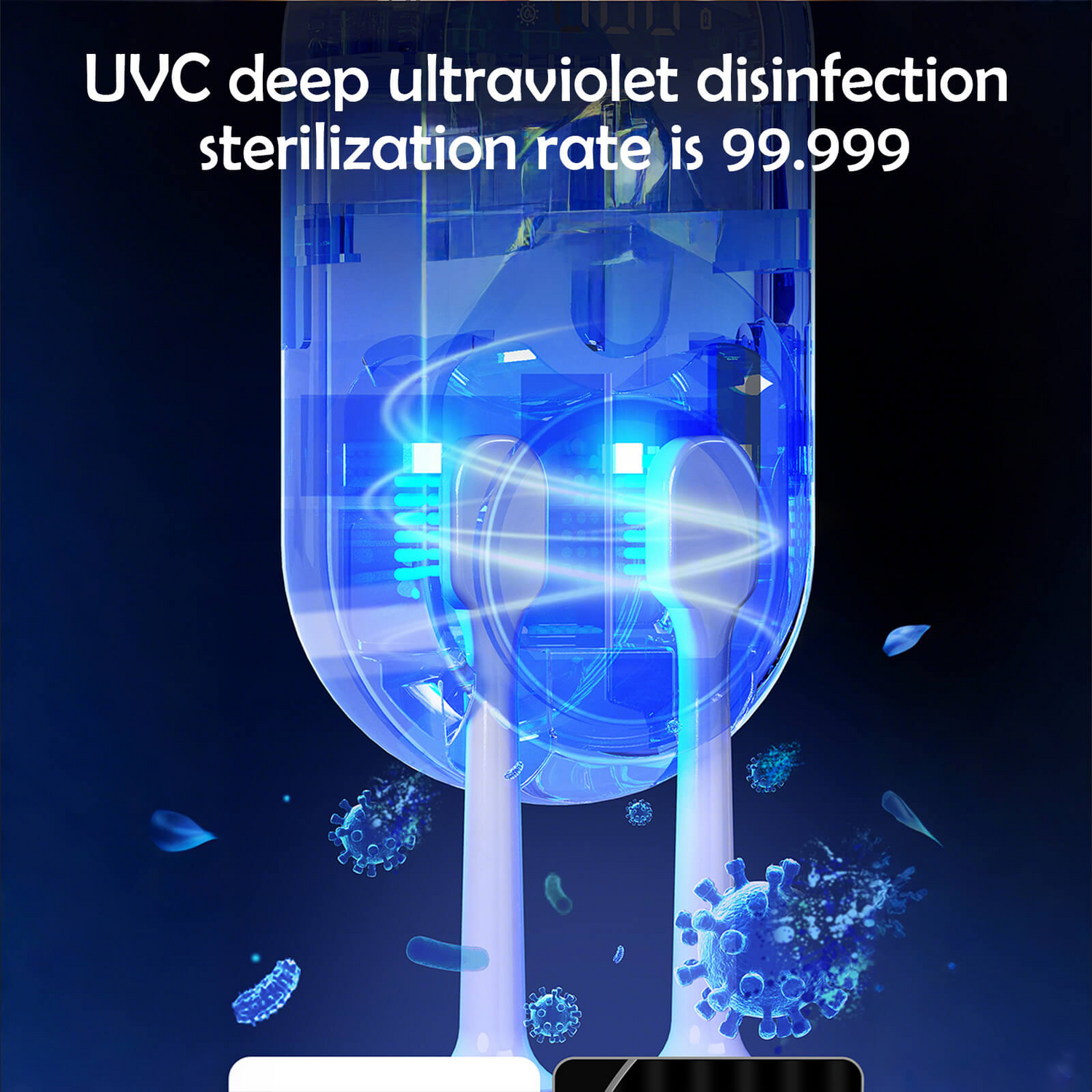 UV Disinfecting Toothbrush Holder Wall Mounted with Cover, Auto Open/Close Covered for Bathroom