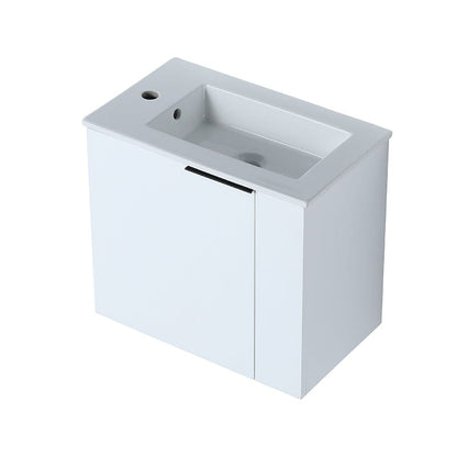 22 Inch Small Bathroom Vanity Cabinet with Sink Float Mounting Design, Soft Close Door