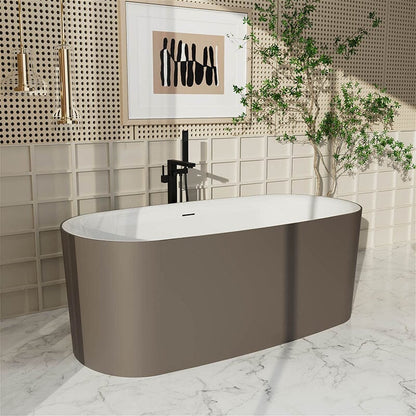 59-inch oval soaking tub made of acrylic