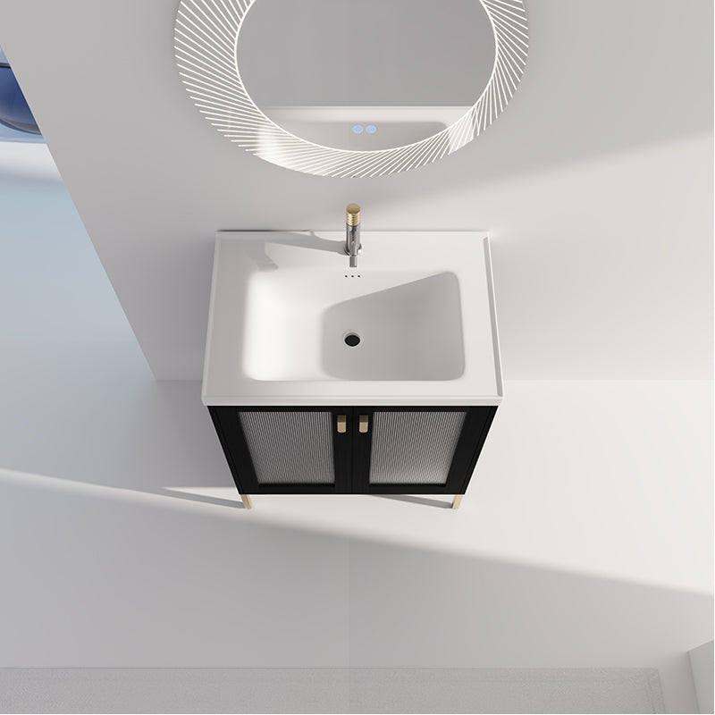 28 Inch Modern Freestanding Bathroom Vanity with Ceramic Sink, Soft Closing Door