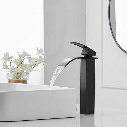 Waterfall Single Hole Single Handle Bathroom Sink Faucet With Pop-up Drain Assembly