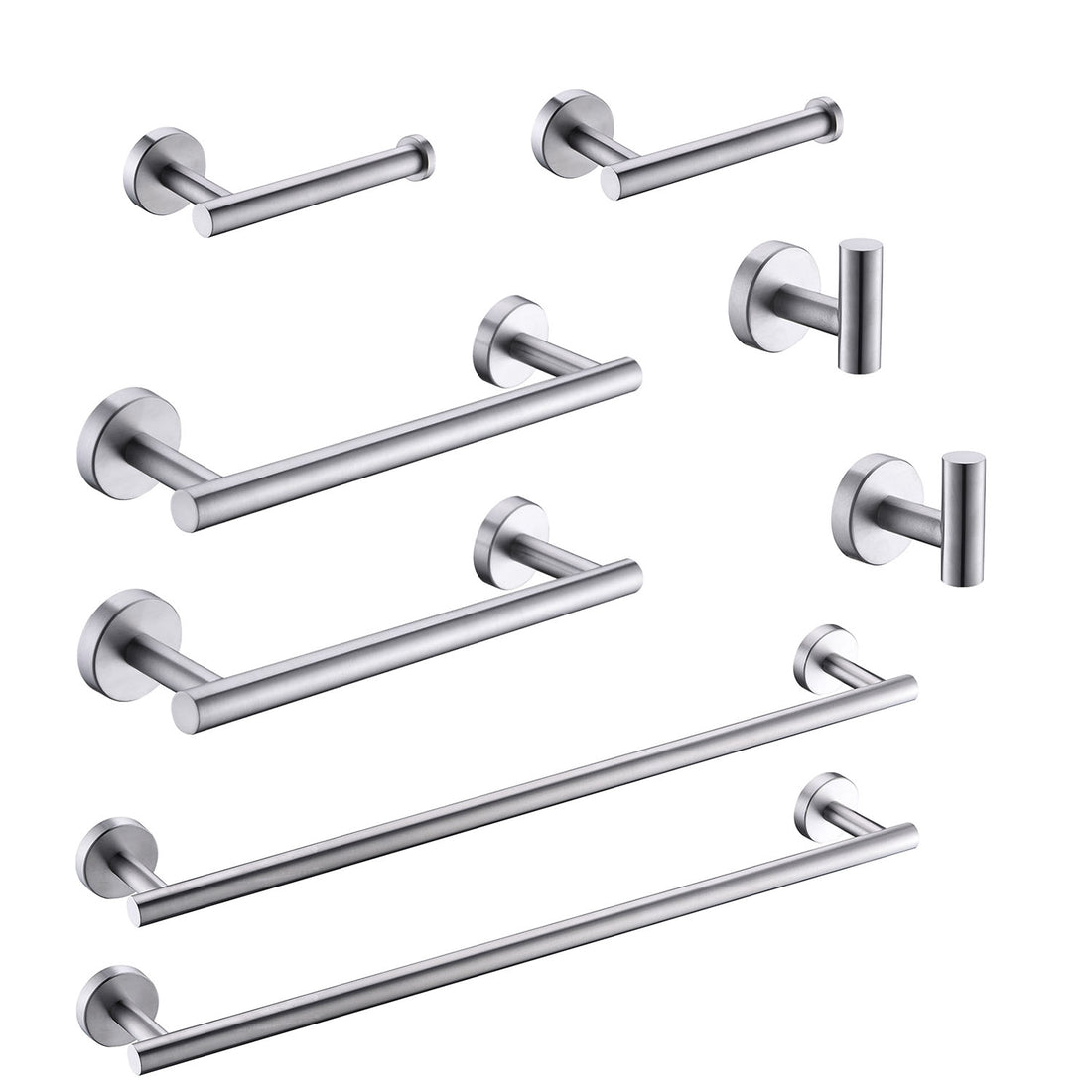 8-Piece Stainless Steel Brushed Nickel Bathroom Hardware Set