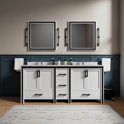 80 inch White Freestanding Vanity with Ample Storage Space
