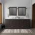 84 inch Black Double Vanity with White Quartz Countertop