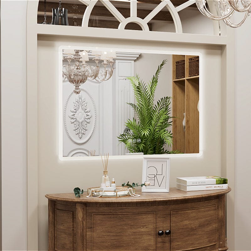 rounded rectangle bathroom mirror