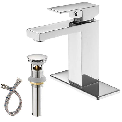 Single hole solid brass bathroom sink faucet diagram chrome