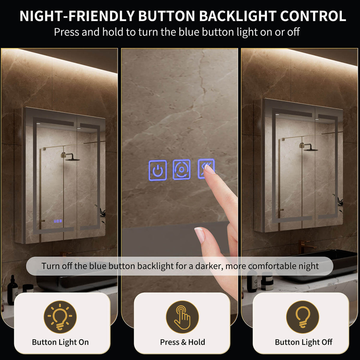 30" x 36" Double Door LED Medicine Cabinet with Mirror, Lighted Bathroom Storage Cabinet with Outlets, USB &amp; Adjustable Shelves