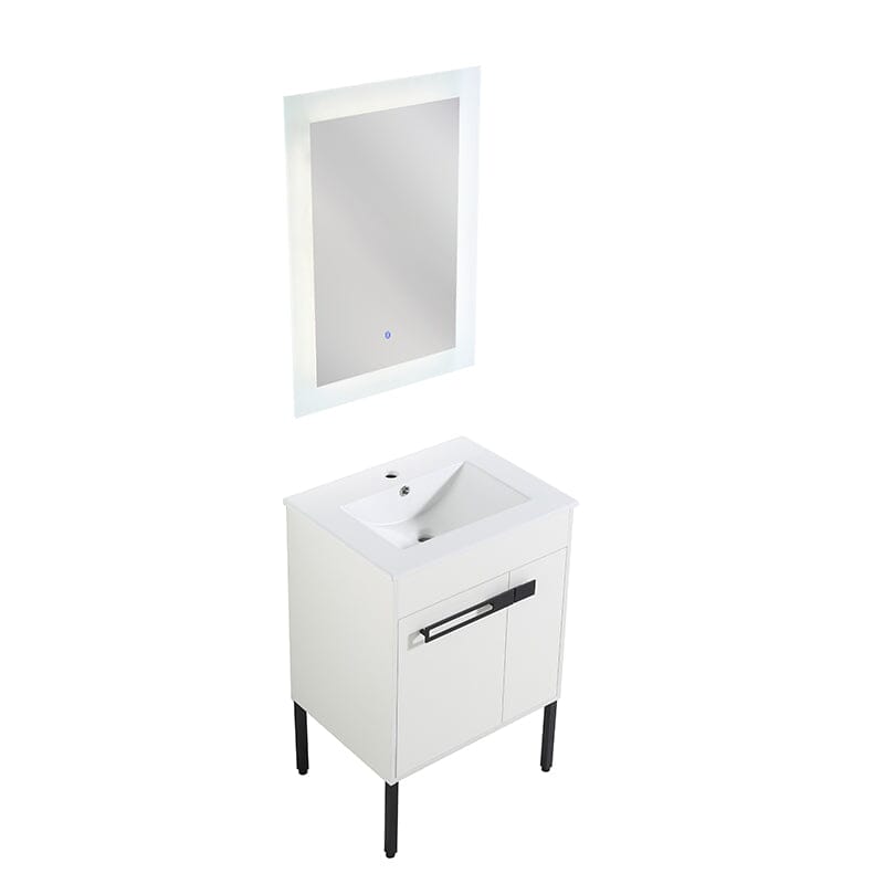 24&quot; white freestanding plywood bathroom vanity top view