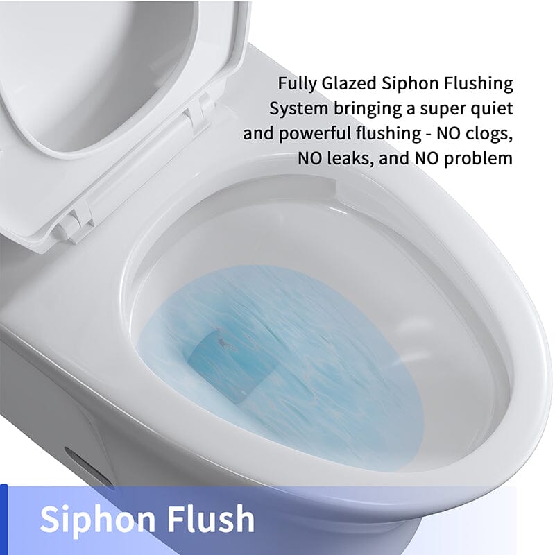 Giving Tree One-Piece Toilet 1.1GPF/1.6 GPF Siphon Jet Dual Flushing with Toilet Seat