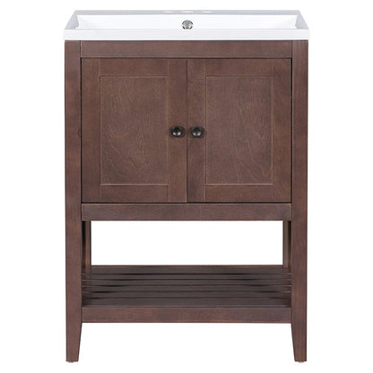 Giving Tree 24&quot; Modern Freestanding Bathroom Vanity Ceramic Sink with Doors and Shelf