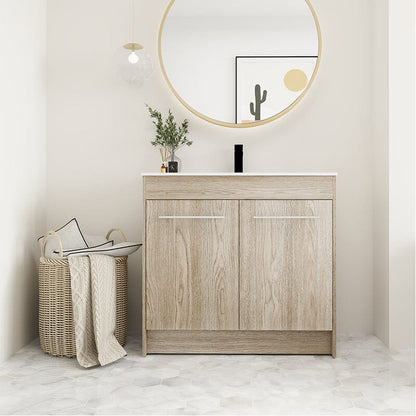 36-Inch Freestanding Bathroom Vanity with Sink and Soft-Close Doors