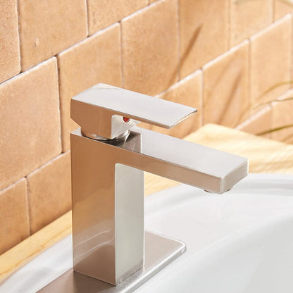 Brushed Nickel Brass Bathroom Faucet Single Hole