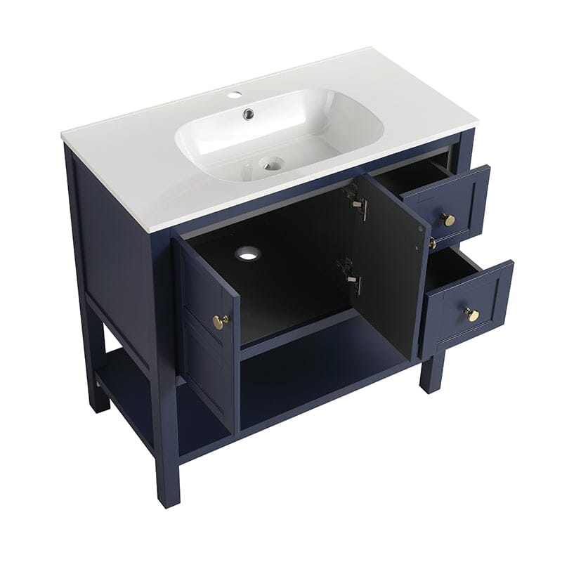 36-Inch Modern Freestanding Bathroom Vanity Sink Set with Storage Drawers