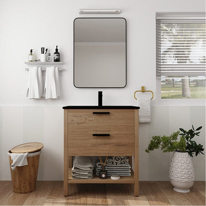 30-inch Freestanding Plywood Bathroom Vanity With Tops and 2 Drawers