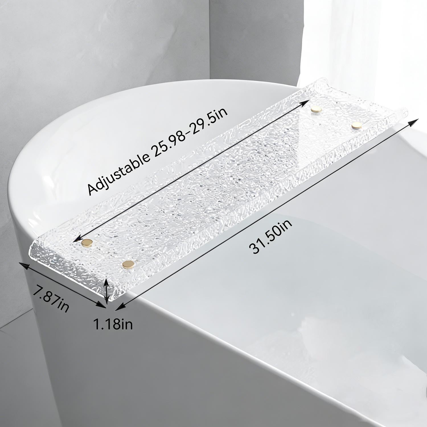 Home SPA Acrylic Bathtub Tray Caddy with Phone Holder for Bathroom