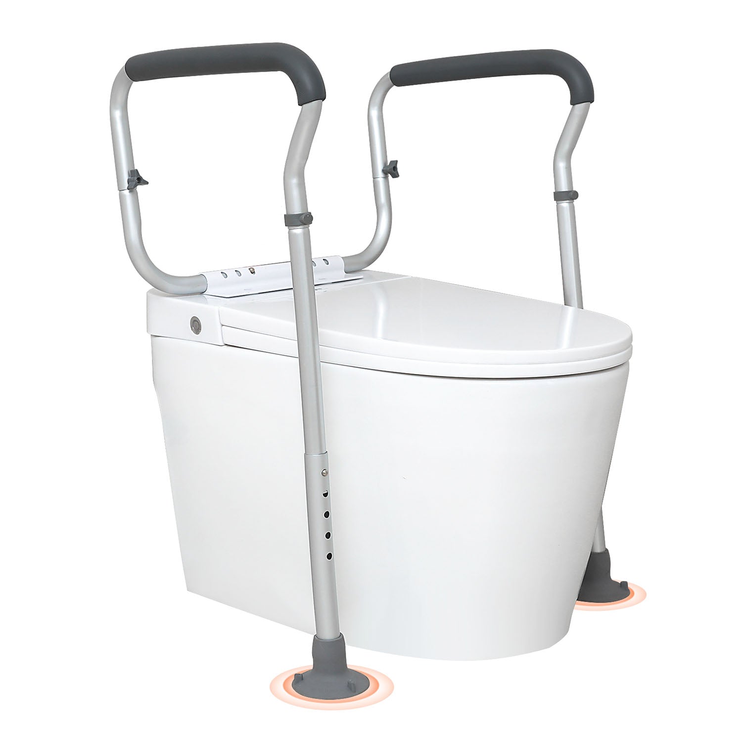Adjustable Toilet Safety Rail with Anti-Slip Foam Handles 