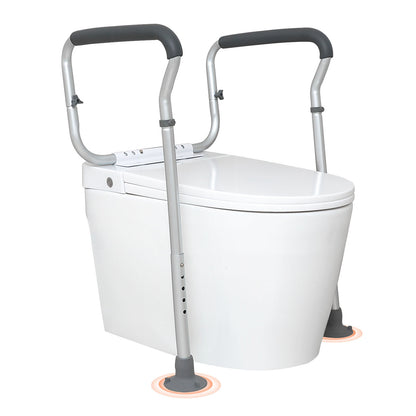 Adjustable Toilet Safety Rail with Anti-Slip Foam Handles 