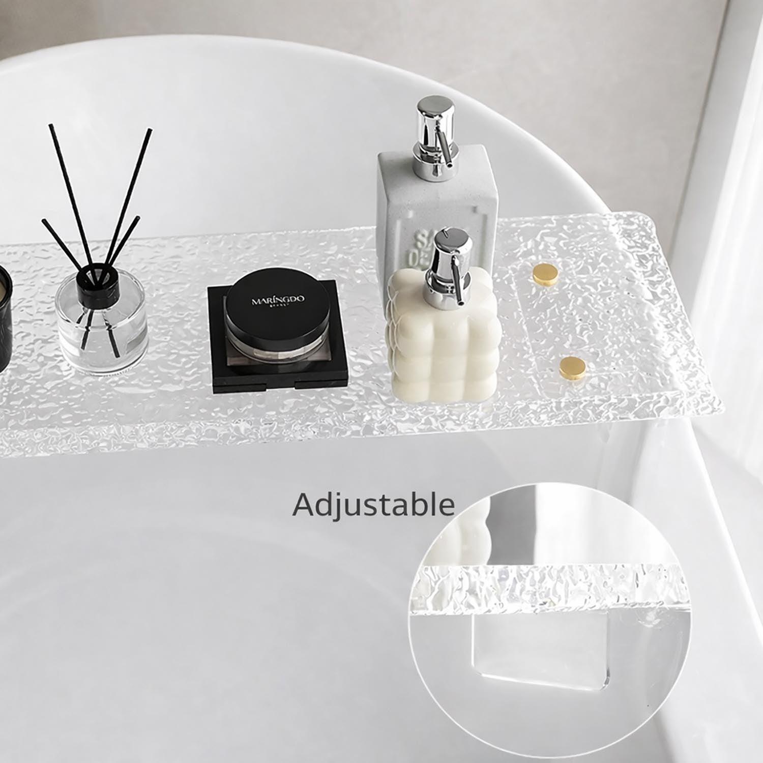 Home SPA Acrylic Bathtub Tray Caddy with Phone Holder for Bathroom