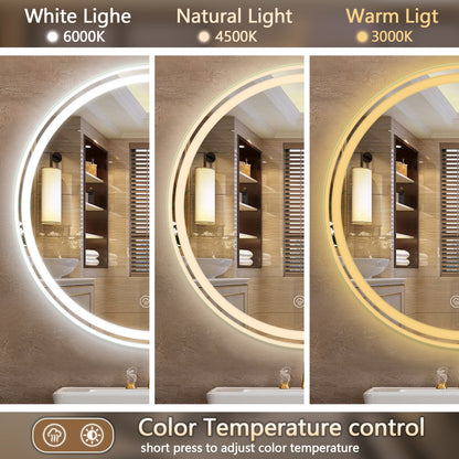 Anti-Fog 24&quot; Round LED Mirror for Bathrooms