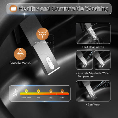 Auto flushing Floor Mounted Square Smart Toilet with Bidet