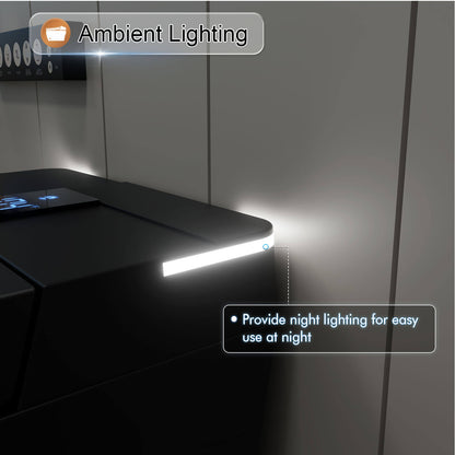 Auto flushing Square Smart Bidet Toilet with Ambient Light