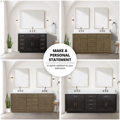 72&quot; Black Oak Bathroom Vanity with Toe Kick