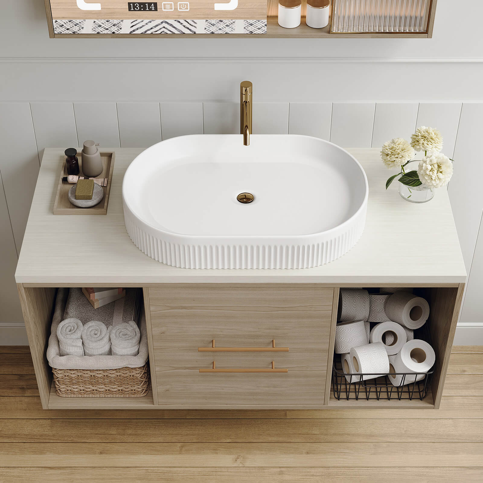 Bathroom vanity for small spaces oak design