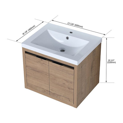 24 Inch Small Bathroom Vanity Cabinet With Sink Float Mounting Design