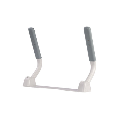 Bathroom safety rail installed beside toilet for stability and balance