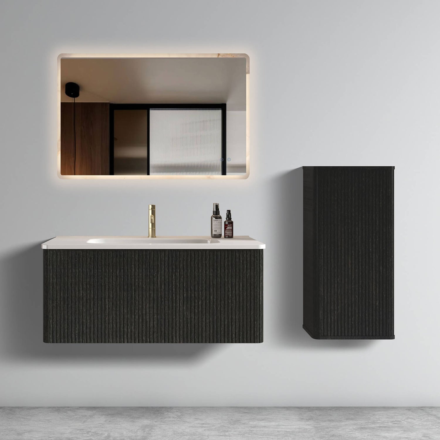 Bathroom vanity 36 inch black floating modern design