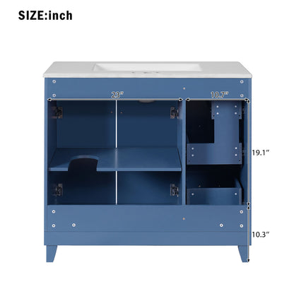 Bathroom vanity back view dimension diagram with measurements