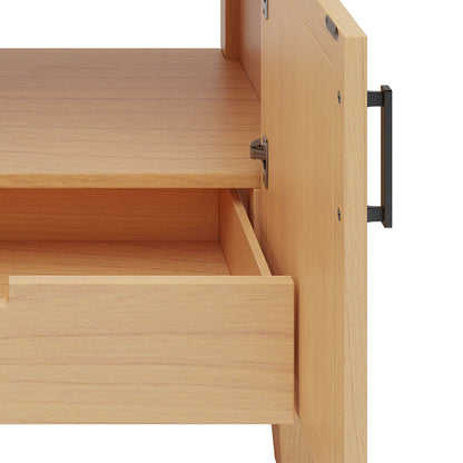 Bathroom vanity storage compartment interior detail view