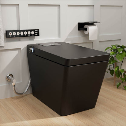Square Smart Bidet Toilet with Water Tank, Radar Sensor, Heated Seat, Drying Function
