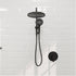 Black 10 inch Round Wall Mounted Shower System with 2-in-1 Rough-in Valve Included 3-Spray Handheld