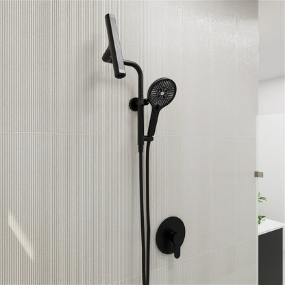 8&quot; Wall Bar Shower Kit with 360° Rotate 3-Spray Cylindrical Shower Head And 6-Spray Handheld