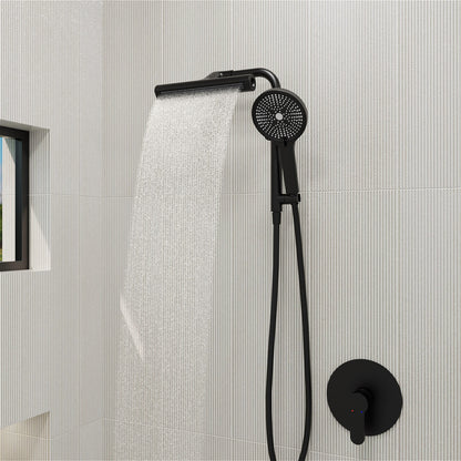 8&quot; Wall Bar Shower Kit with 360° Rotate 3-Spray Cylindrical Shower Head And 6-Spray Handheld